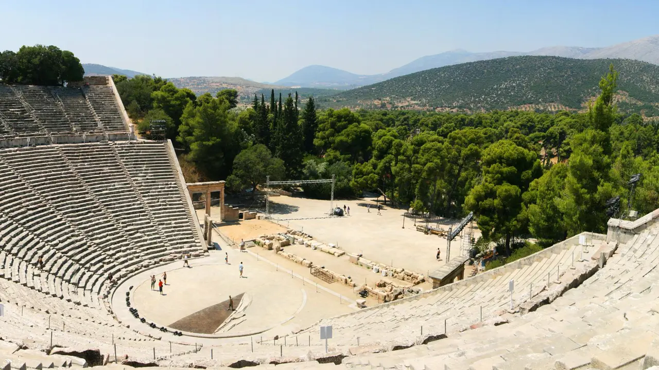 Ancient theatre of Epidaurus, Sanctuary of Asklepios at Palea Epidavros, Peloponnese, Greece