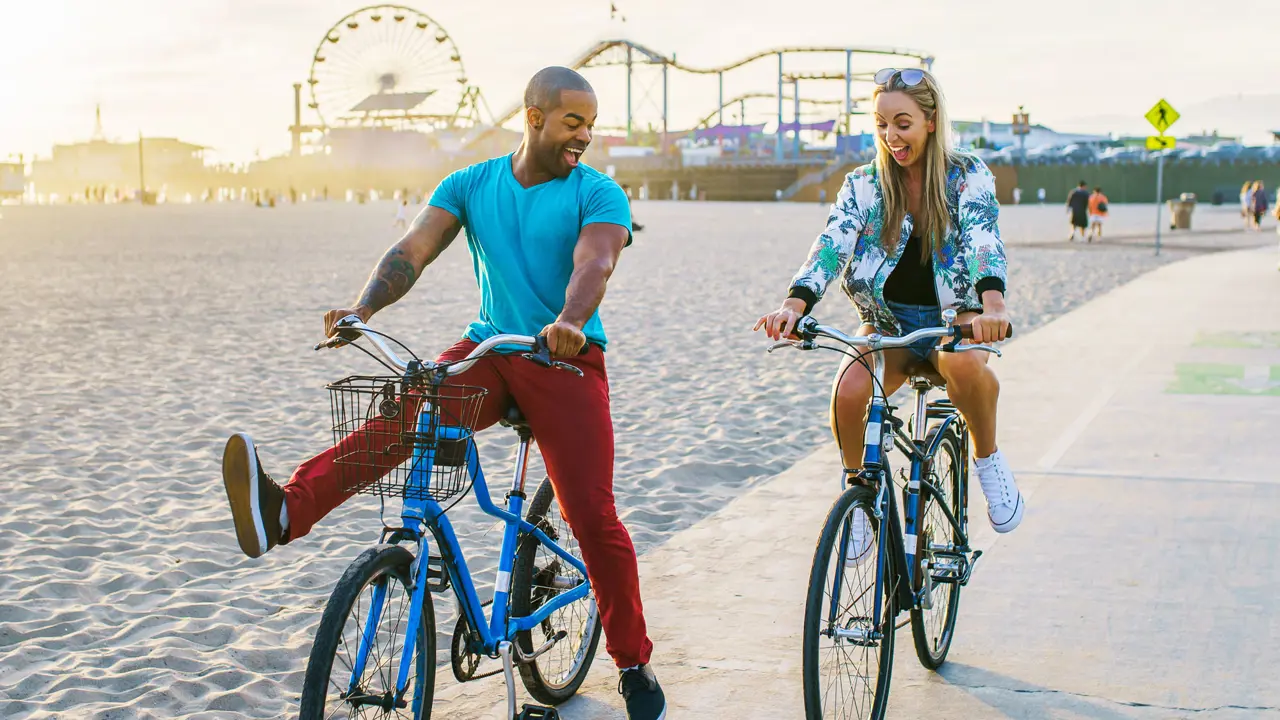 Sh 578687968 Cycling by the Beach, Santa Monica, California