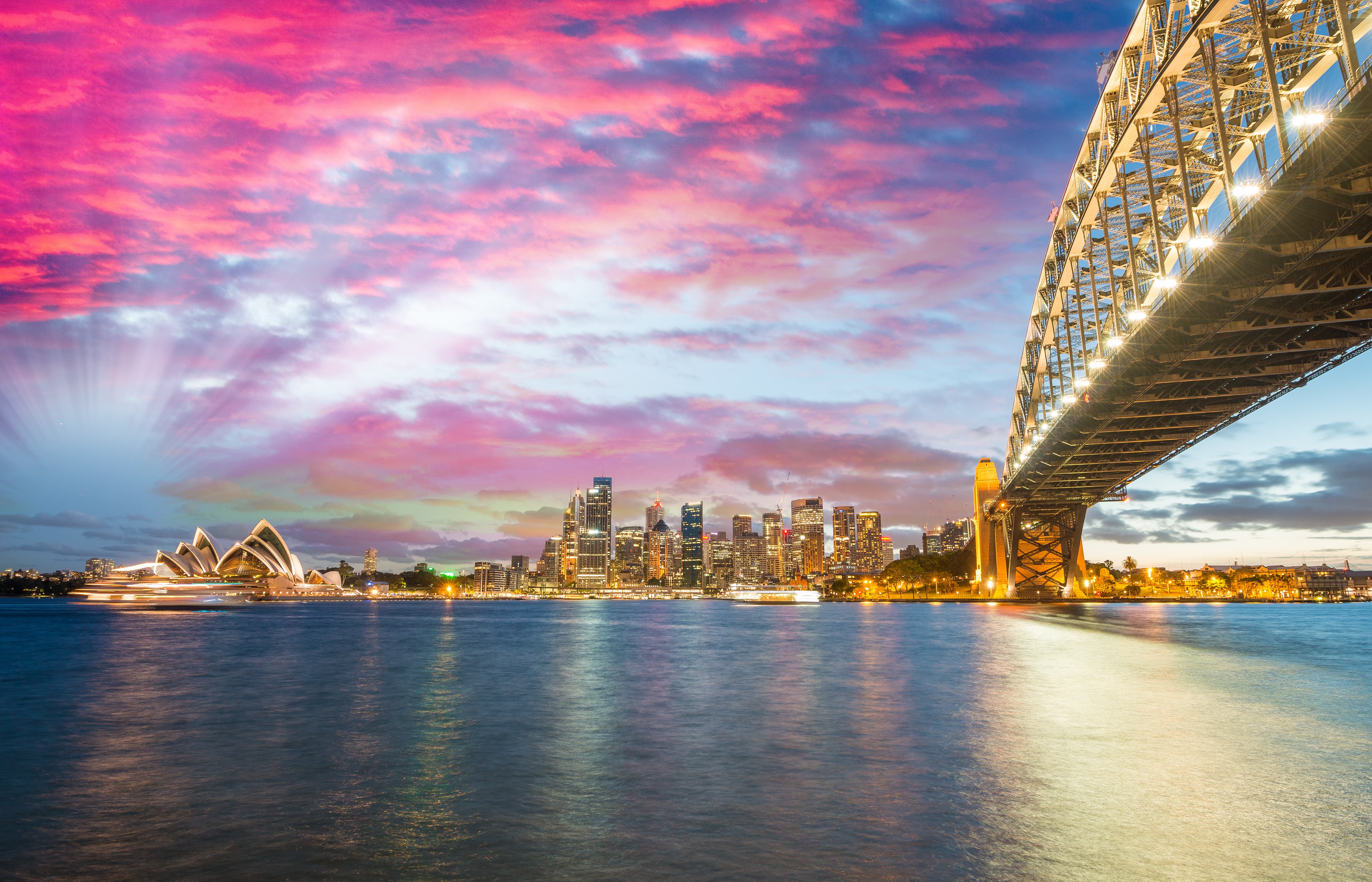 Sydney skyline at dusk, Australia