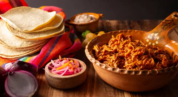 Pork pibil, traditional Mexico food