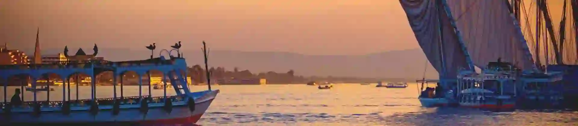 Feluccas at sunset