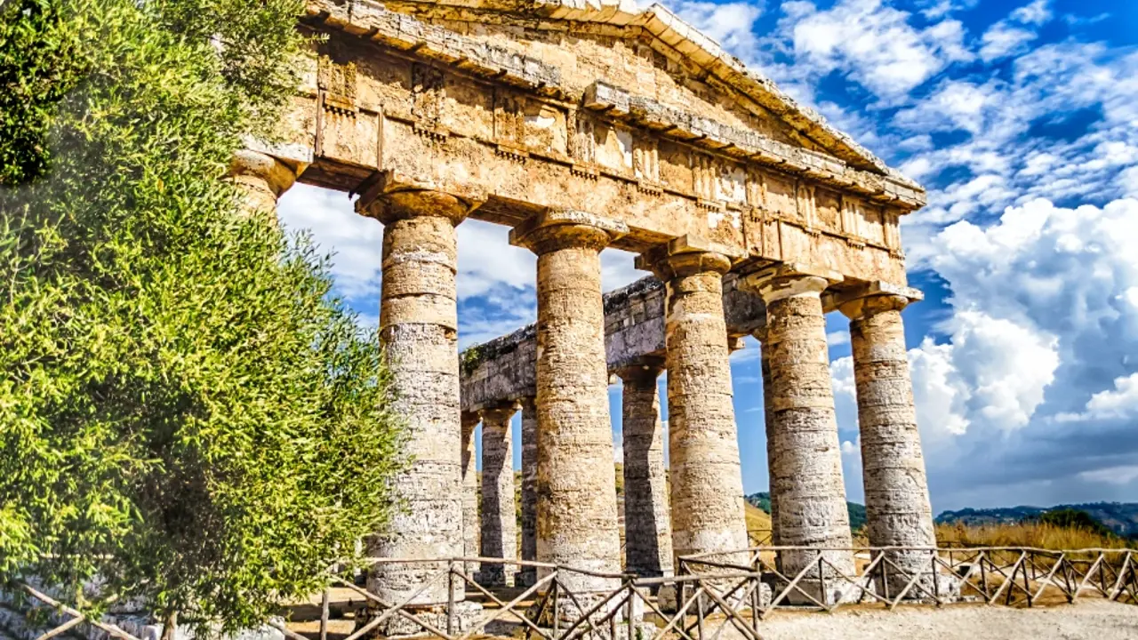 Ancient Greek doric temple in Segesta, Sicily