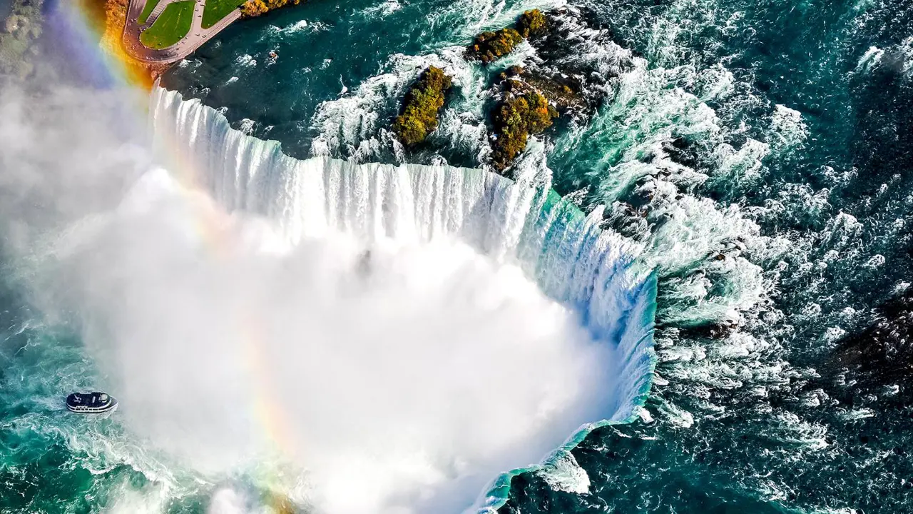 Helicopter view of Niagara Falls