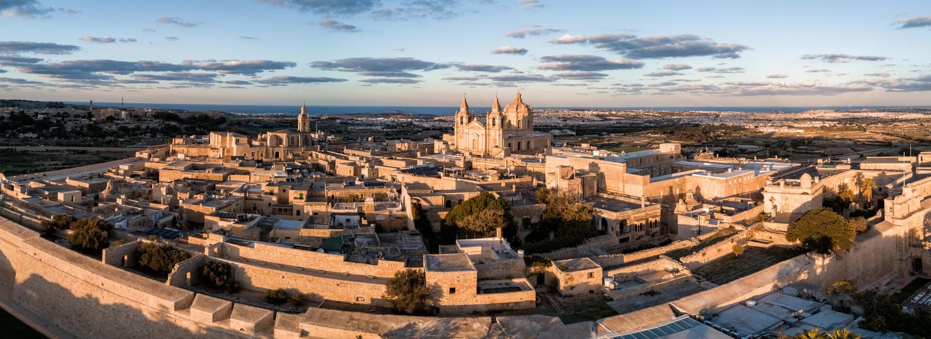 Aerial view of Mdina, Malta