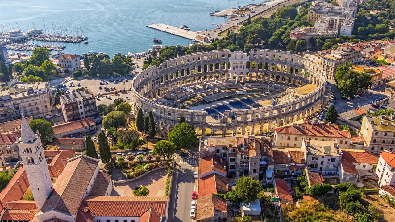 Roman amphitheatre, Pula, Istria Peninsula, Croatia