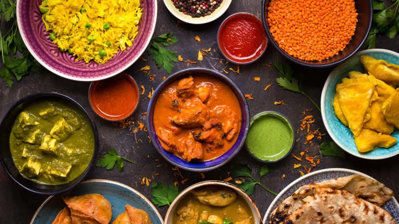 Selection of Indian dishes and appetisers